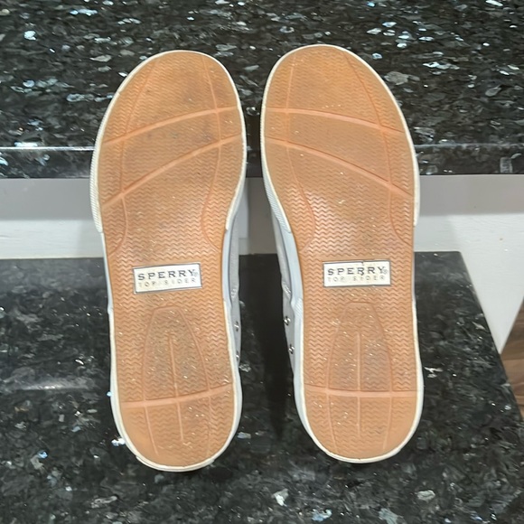 Sperry Halyard Laceless Slip On Top Sider Men’s size 9.5 Gray Canvas Sneaker - Picture 5 of 8